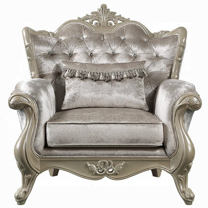 ACME Furniture - Libertee Chair w/Pillow - Beige Fabric & Champagne Finish - LV03822 view 2