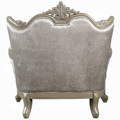 ACME Furniture - Libertee Chair w/Pillow - Beige Fabric & Champagne Finish - LV03822 view 4