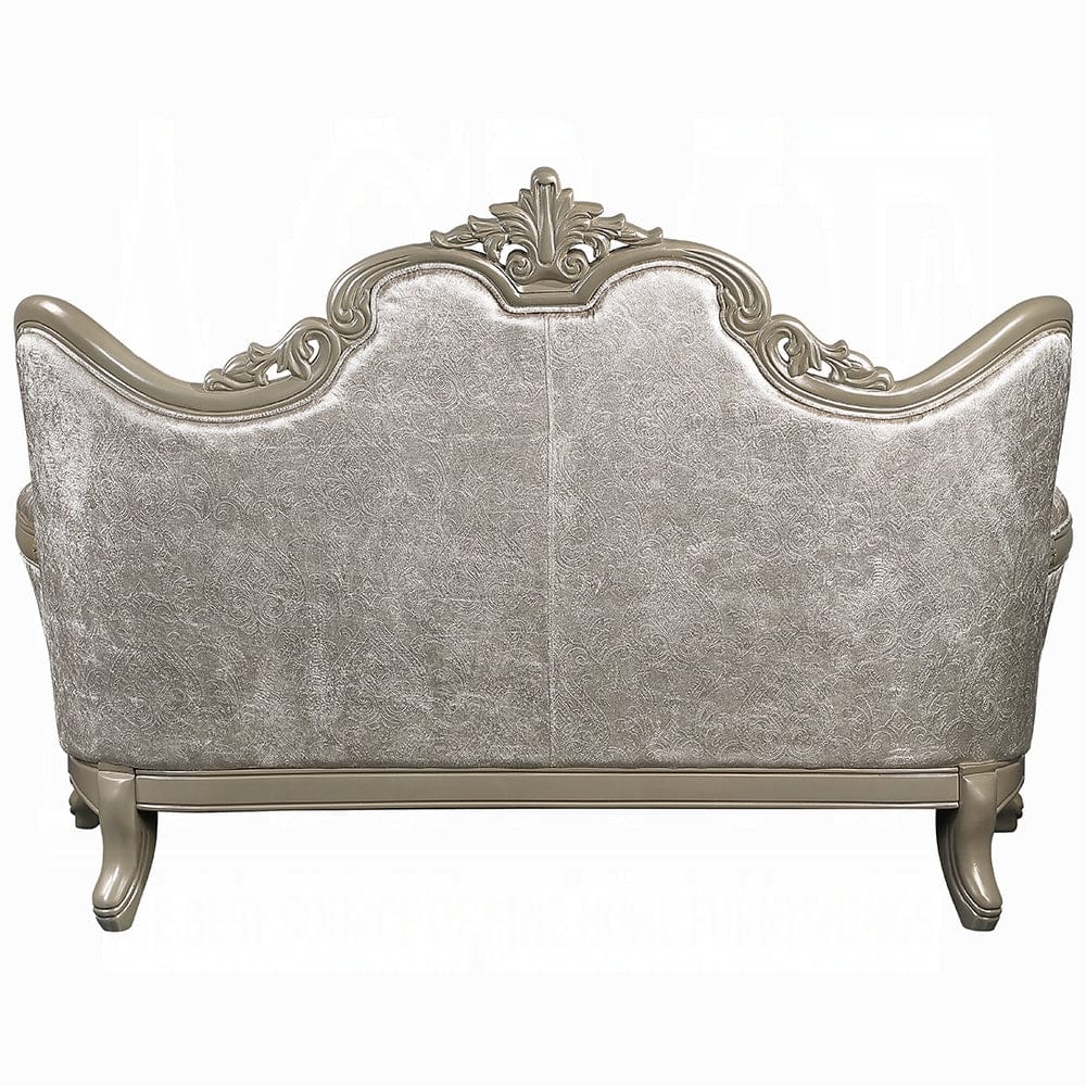 ACME Furniture - Libertee Loveseat w/3 Pillows - Beige Fabric & Champagne Finish - LV03821 view 4