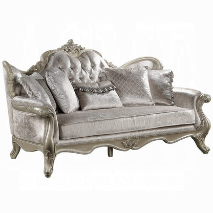 ACME Furniture - Libertee Sofa w/5 Pillows - Beige Fabric & Champagne Finish - LV03820 view 1