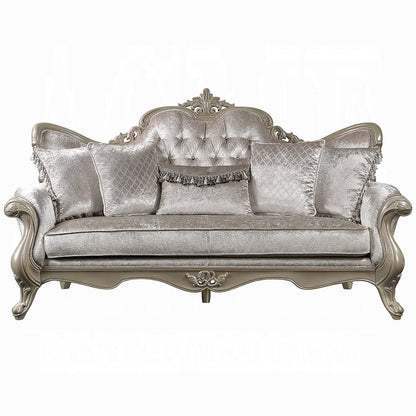 ACME Furniture - Libertee Sofa w/5 Pillows - Beige Fabric & Champagne Finish - LV03820 view 2