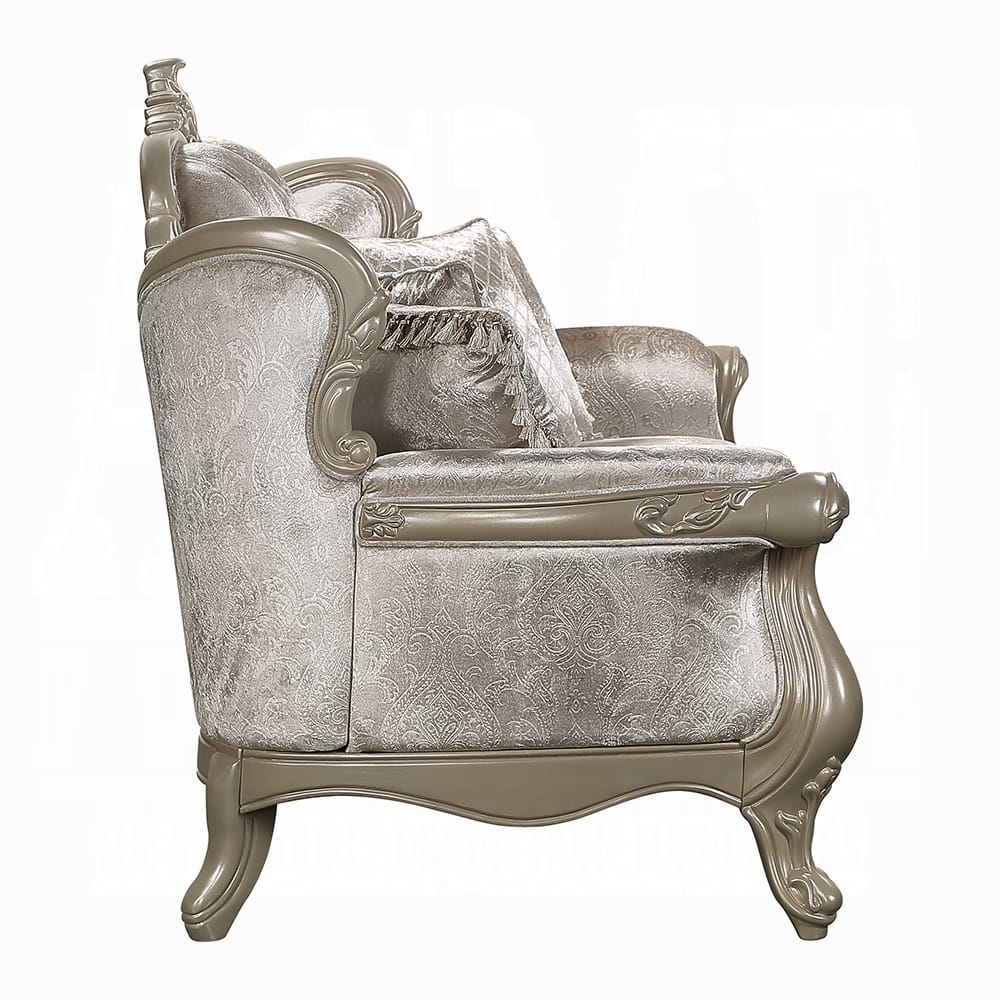ACME Furniture - Libertee Sofa w/5 Pillows - Beige Fabric & Champagne Finish - LV03820 view 3
