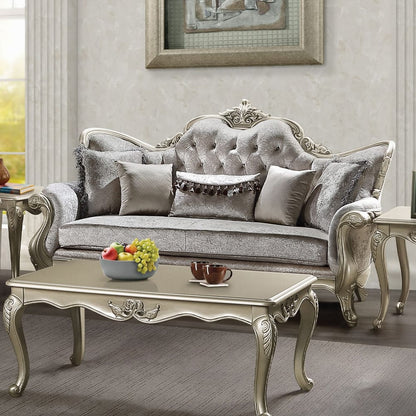 ACME Furniture - Libertee Sofa w/5 Pillows - Beige Fabric & Champagne Finish - LV03820 view 6