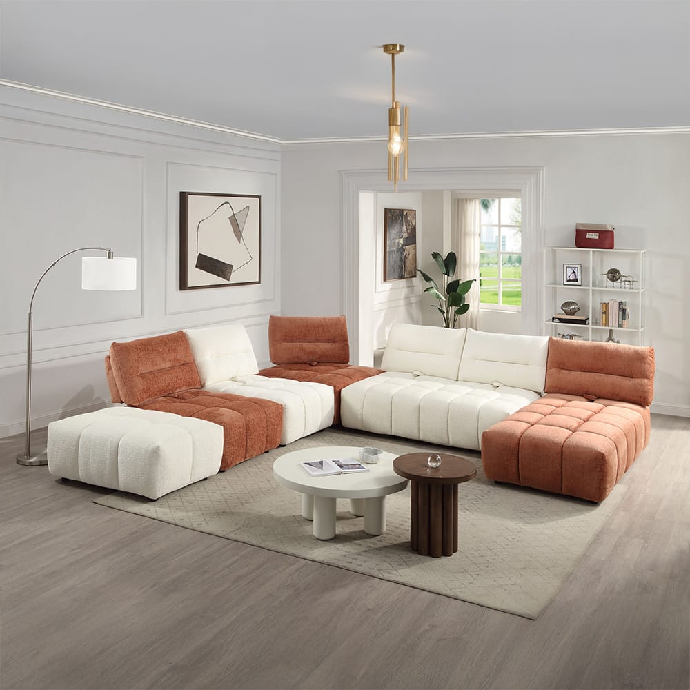 ACME Furniture - Loanna - Modular - Wedge - Coral Red  Linen - LV04053 view 10