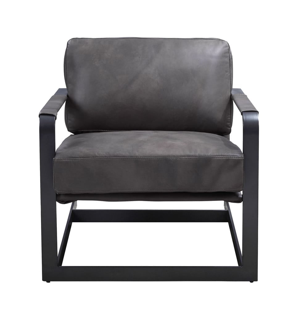 ACME Furniture - Locnos - Accent Chair - Gray Top Grain Leather & Black  - 59944A view 1