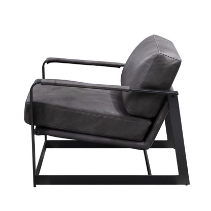 ACME Furniture - Locnos - Accent Chair - Gray Top Grain Leather & Black  - 59944A view 3