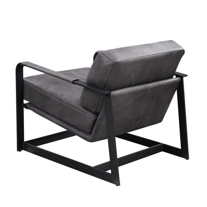 ACME Furniture - Locnos - Accent Chair - Gray Top Grain Leather & Black  - 59944A view 4