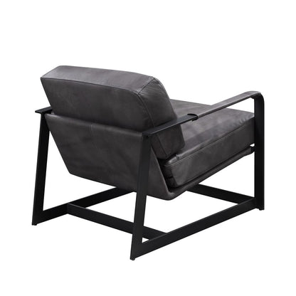 ACME Furniture - Locnos - Accent Chair - Gray Top Grain Leather & Black  - 59944A view 6