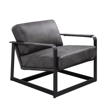 ACME Furniture - Locnos - Accent Chair - Gray Top Grain Leather & Black  - 59944A view 8