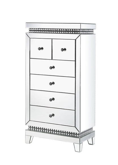 ACME Furniture - Lotus - Cabinet - Mirrored, Faux Ice Cube Crystals - 97809 view 1