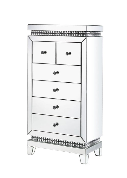 ACME Furniture - Lotus - Cabinet - Mirrored, Faux Ice Cube Crystals - 97809 view 1