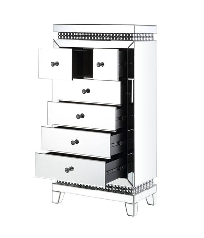 ACME Furniture - Lotus - Cabinet - Mirrored, Faux Ice Cube Crystals - 97809 view 4
