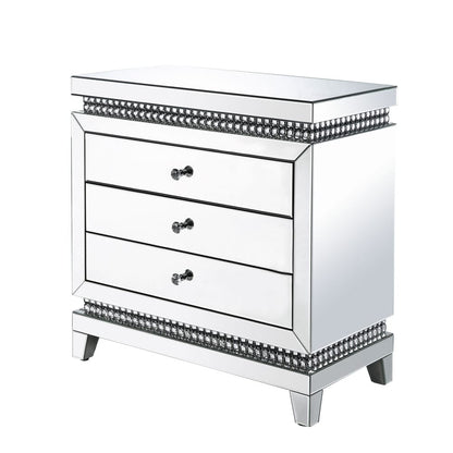 ACME Furniture - Lotus - Console Table - Mirrored, Faux Ice Cube Crystals - 97811 view 1