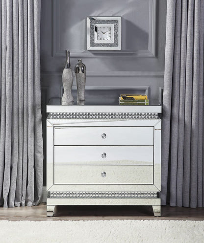 ACME Furniture - Lotus - Console Table - Mirrored, Faux Ice Cube Crystals - 97811 view 5