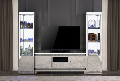 ACME Furniture - Lotus - TV Stand - Mirrored, Faux Ice Cube Crystals - 91835 view 6