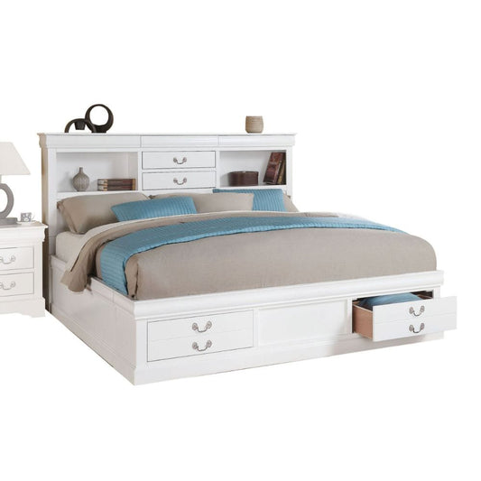 ACME Furniture - Louis Philippe III  - Eastern King Bed w/Storage - White - 24487EK view 1