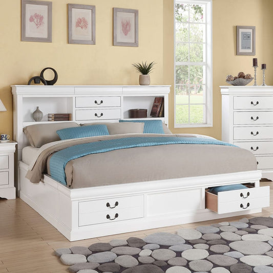 ACME Furniture - Louis Philippe III  - Eastern King Bed w/Storage - White - 24487EK view 2