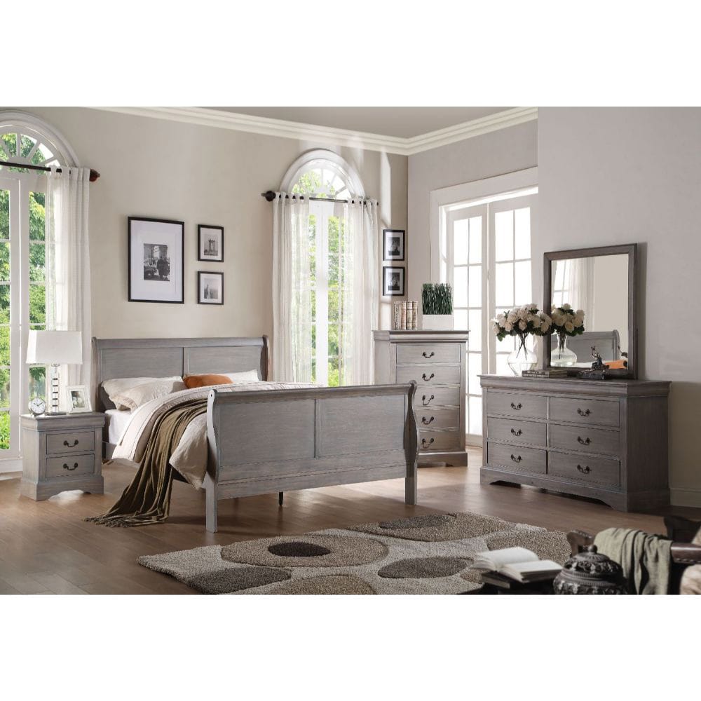 ACME Furniture - Louis Philippe III - Queen Bed - Antique Gray - 25500Q view 2