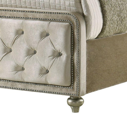 ACME Furniture - Lucienne Eastern King Bed w/LED - Beige Velvet - BD02334EK veiw 8