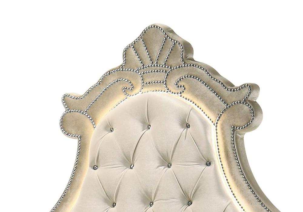 ACME Furniture - Lucienne Eastern King Bed w/LED - Beige Velvet - BD02334EK veiw 11