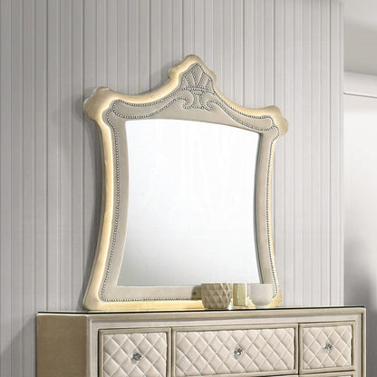 ACME Furniture - Lucienne Mirror w/LED - Beige Velvet - BD02337 view 4
