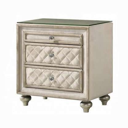 ACME Furniture - Lucienne Nightstand - Beige Velvet - BD02336 view 1