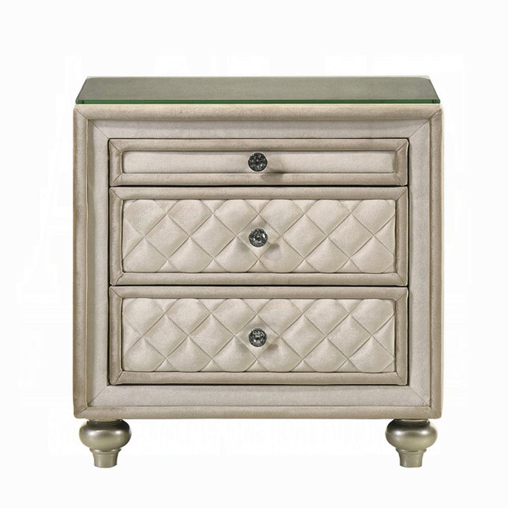 ACME Furniture - Lucienne Nightstand - Beige Velvet - BD02336 view 2