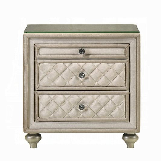 ACME Furniture - Lucienne Nightstand - Beige Velvet - BD02336 view 2