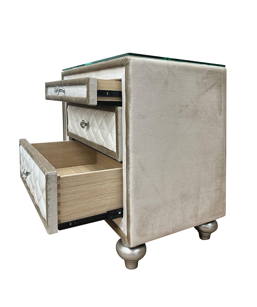 ACME Furniture - Lucienne Nightstand - Beige Velvet - BD02336 view 9