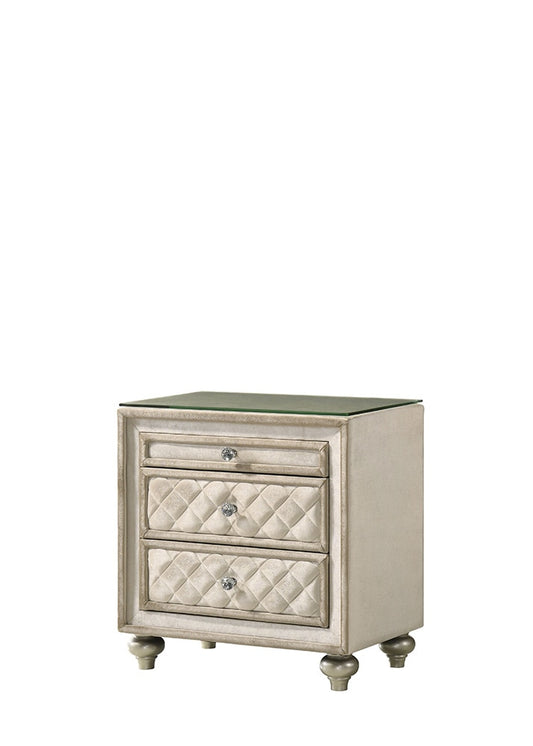 ACME Furniture - Lucienne Nightstand - Beige Velvet - BD02336 veiw 1