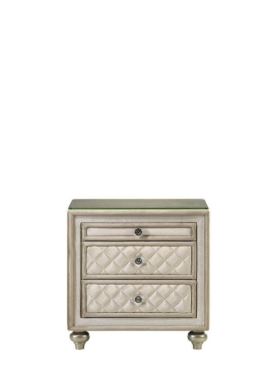 ACME Furniture - Lucienne Nightstand - Beige Velvet - BD02336 veiw 2
