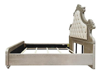 ACME Furniture - Lucienne Queen Bed w/LED - Beige Velvet - BD02335Q view 8
