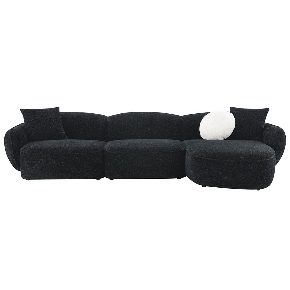 ACME Furniture - Lucifer - Sectional Sofa w/3 Pillows - Black & White Shimmer Chenille - LV03525 view 2