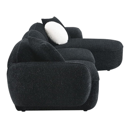 ACME Furniture - Lucifer - Sectional Sofa w/3 Pillows - Black & White Shimmer Chenille - LV03525 view 3