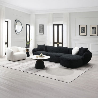 ACME Furniture - Lucifer - Sectional Sofa w/3 Pillows - Black & White Shimmer Chenille - LV03525 view 8