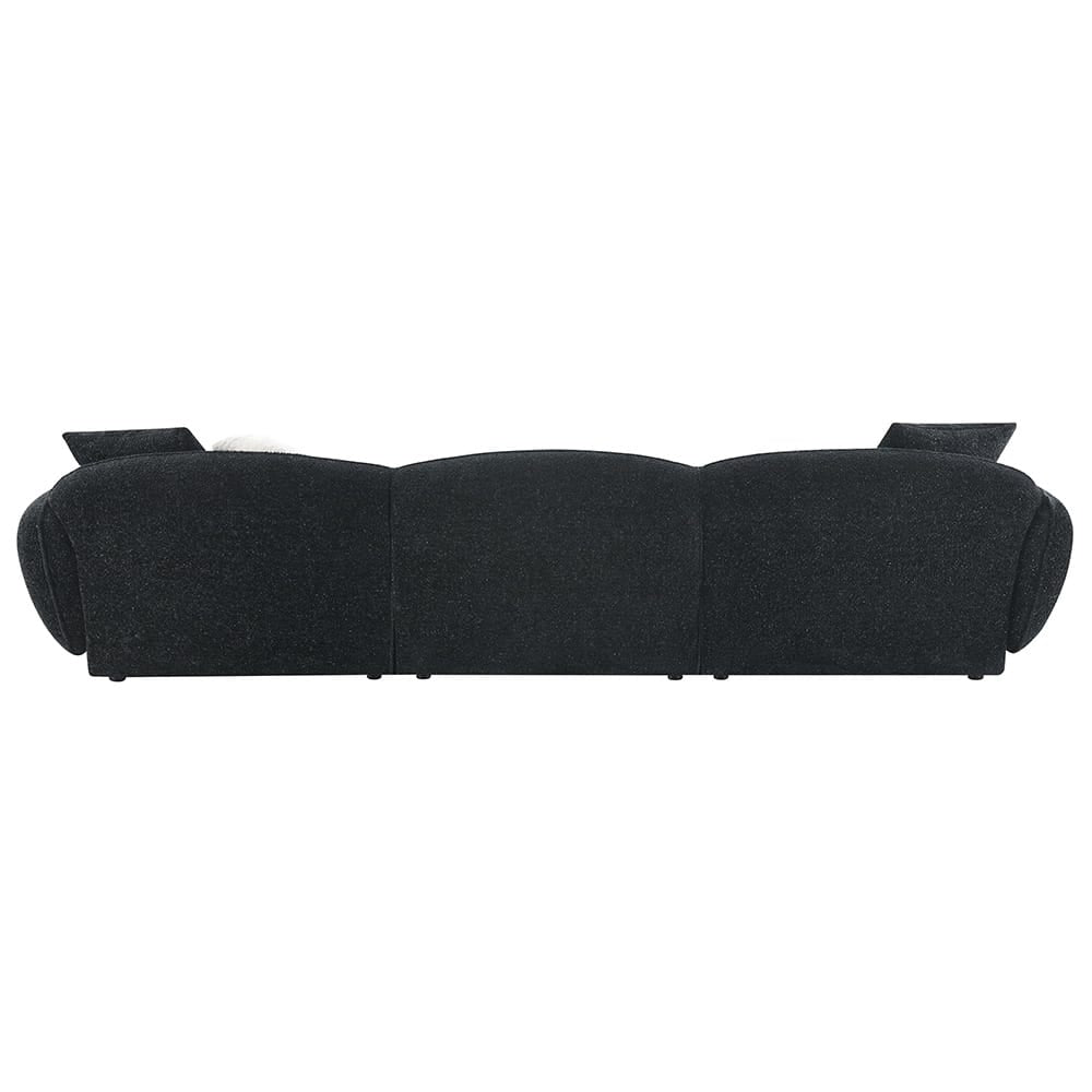ACME Furniture - Lucifer - Sectional Sofa w/3 Pillows - Black & White Shimmer Chenille - LV03525A view 4