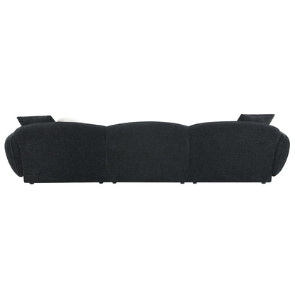 ACME Furniture - Lucifer - Sectional Sofa w/3 Pillows - Black & White Shimmer Chenille - LV03525A view 4