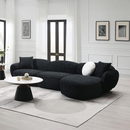 ACME Furniture - Lucifer - Sectional Sofa w/3 Pillows - Black & White Shimmer Chenille - LV03525A view 7