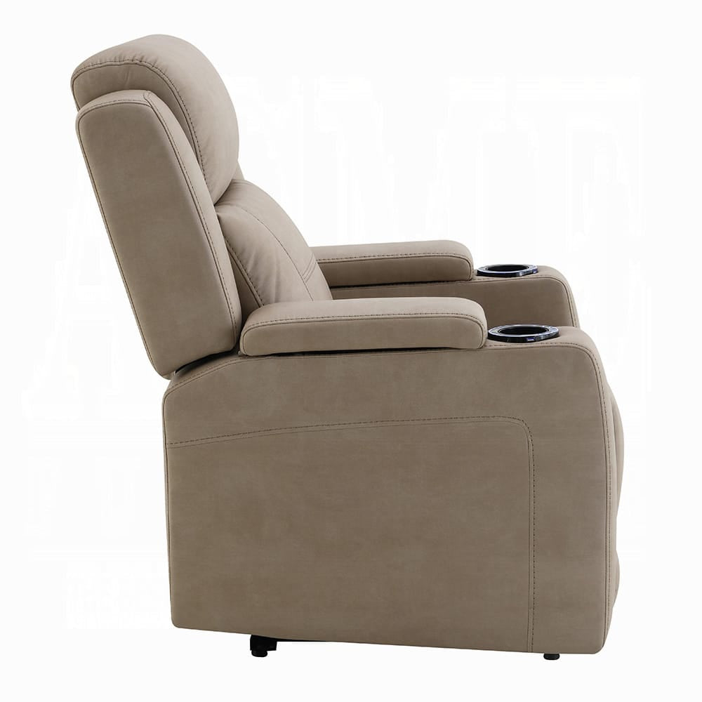 ACME Furniture - Lugo - Power Motion Recliner w/Cup Holder - Camel Leather Aire - LV02832 view 3