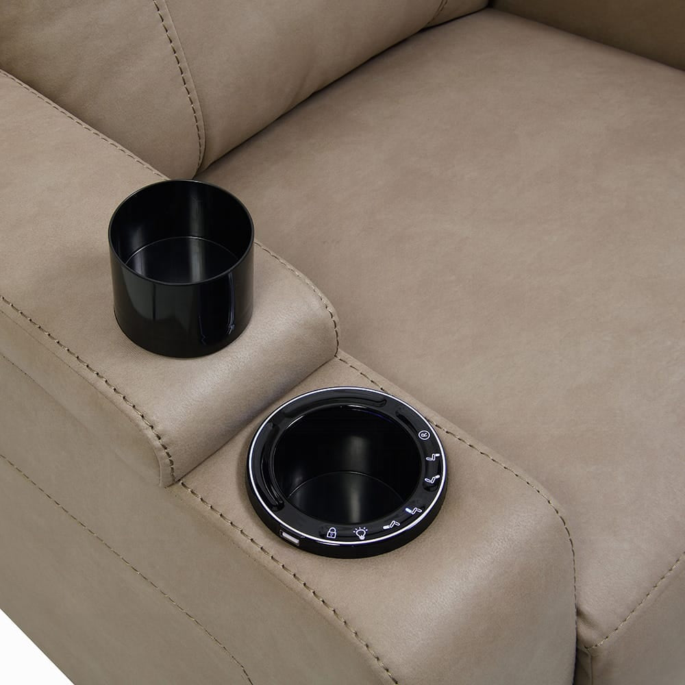 ACME Furniture - Lugo - Power Motion Recliner w/Cup Holder - Camel Leather Aire - LV02832 view 7