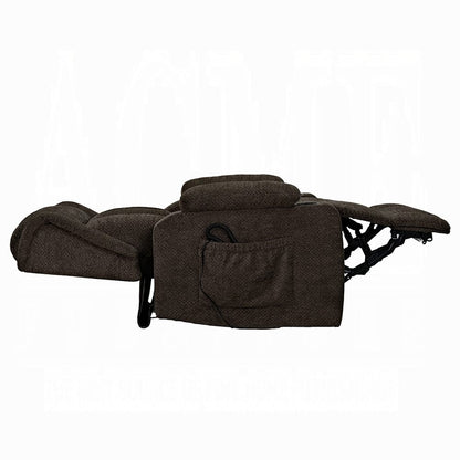 ACME Furniture - Lusio - Power Motion Recliner w/Lift & Cup Holder - Brown Linen - LV02833 view 4
