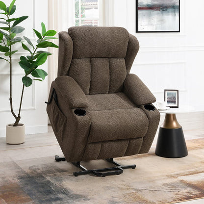 ACME Furniture - Lusio - Power Motion Recliner w/Lift & Cup Holder - Brown Linen - LV02833 view 6