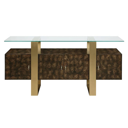 ACME Furniture - Mabyn Console Cabinet - Brass & Antique Brown Finish - AC01923 veiw 3