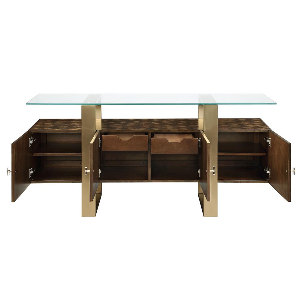 ACME Furniture - Mabyn Console Cabinet - Brass & Antique Brown Finish - AC01923 veiw 6
