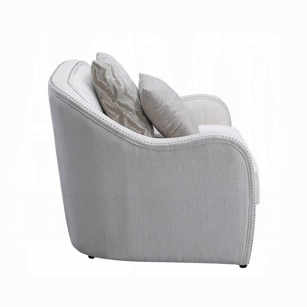 ACME Furniture - Mahler Chair w/2 Pillows - Beige Linen - LV00580 view 4