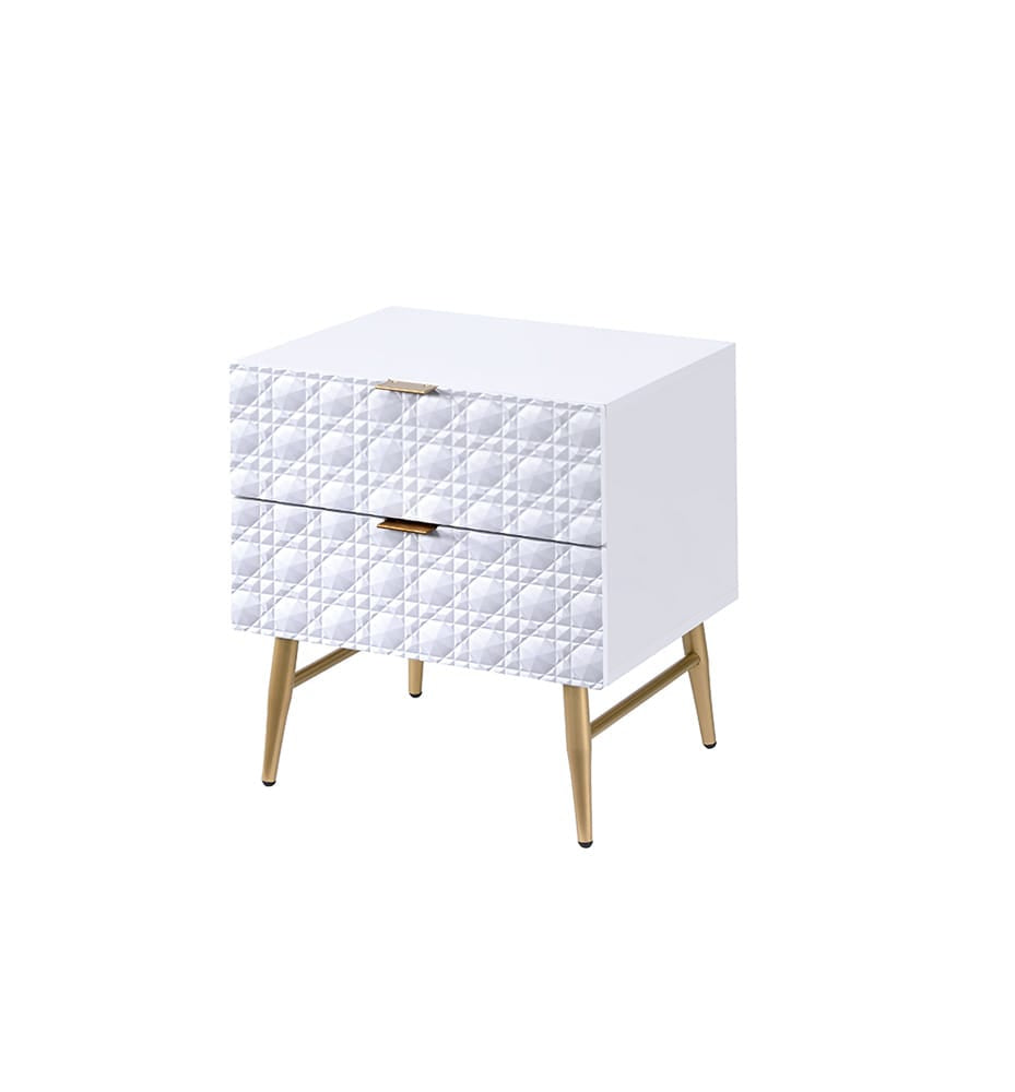 ACME Furniture - Maisey II - Nightstand - White & Gold - 97671 view 1