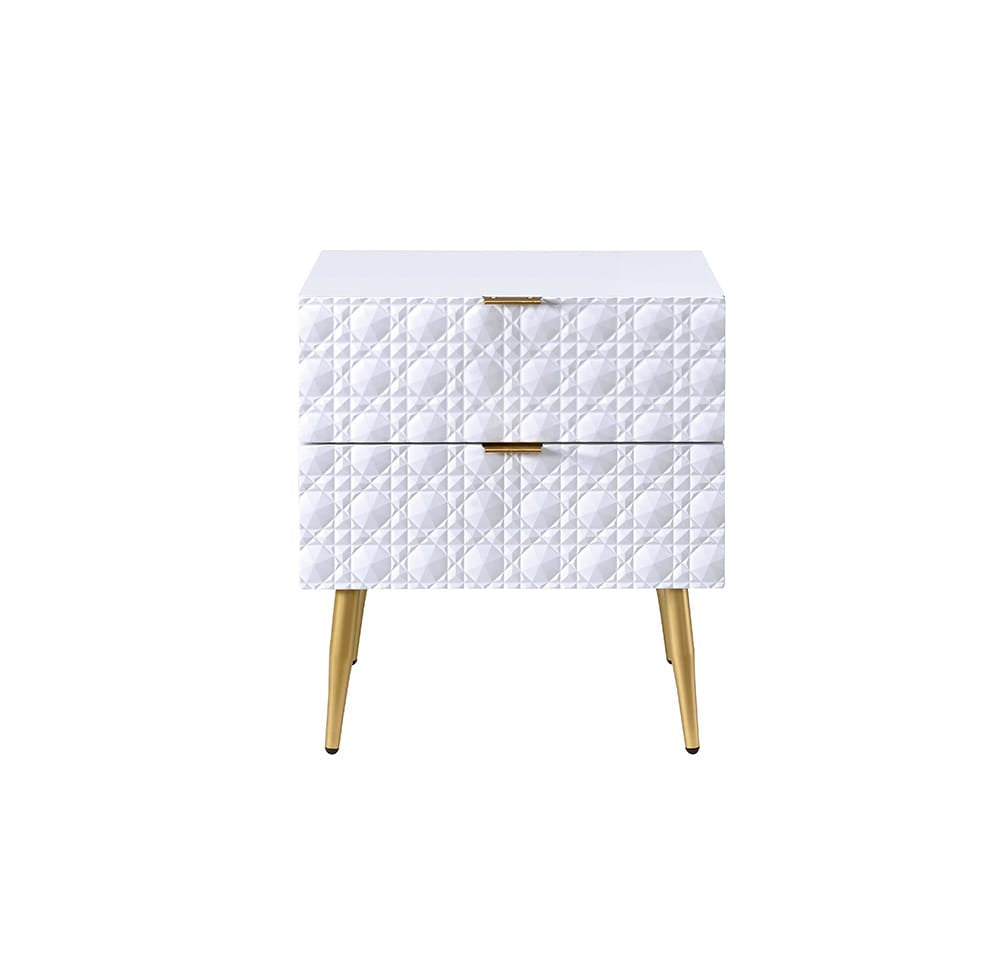 ACME Furniture - Maisey II - Nightstand - White & Gold - 97671 view 2