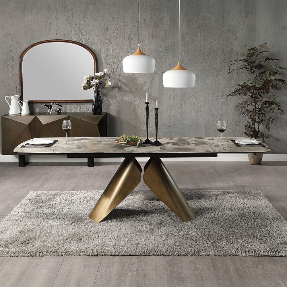 ACME Furniture - Malika - Dining Table - Ceramic Top & Copper Cross Brushed  - DN03595 view 6