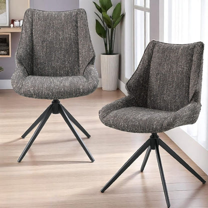 ACME Furniture - Malika - Side Chair wSwivel (Set of 2) - Brown Chenille - DN03596 view 7