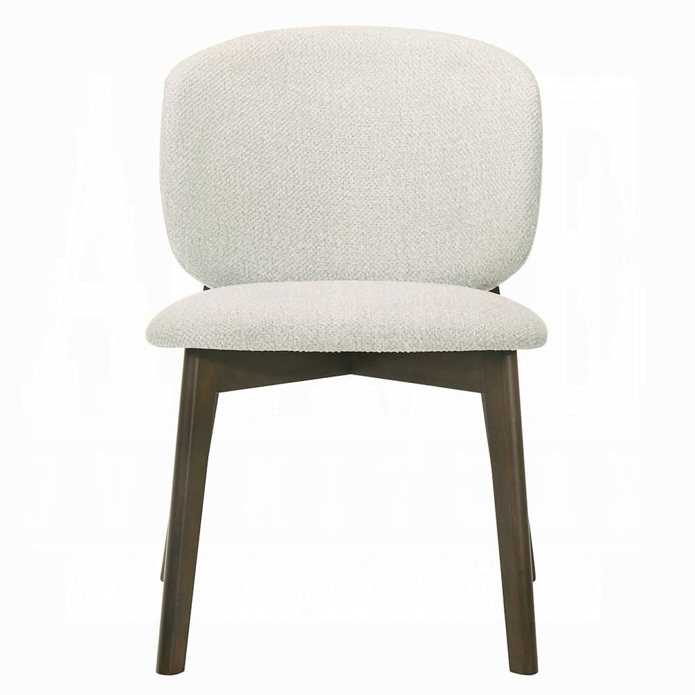 ACME Furniture - Mallin - Side Chair (Set of 2) - Gray Chenille & Walnut  - DN03656 view 2